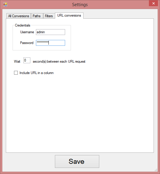 Settings - URL settings
